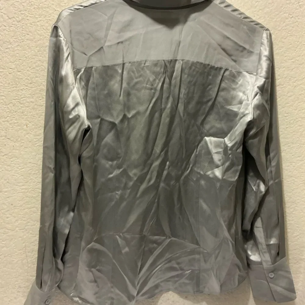 Lafayette 148 New York 100% Silk Button Shirt - Picture 3 of 6